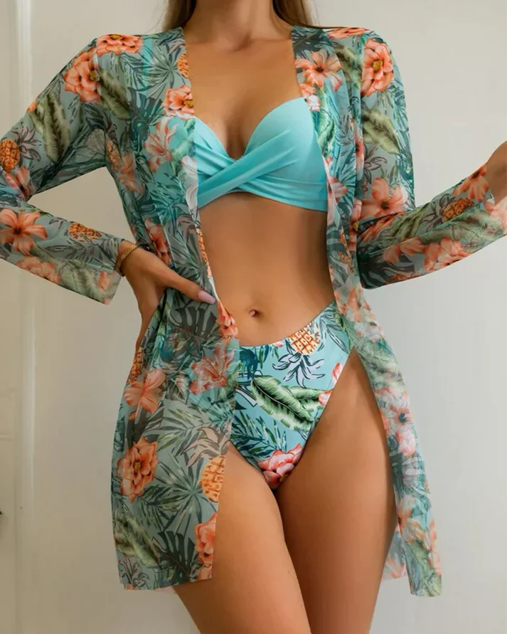 Beachwear Set - Tropicália Bikini + Beach Cover-Up - Image 35