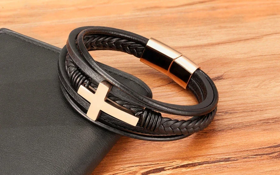 Classic Men's Leather Bracelet - Image 10