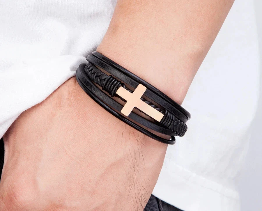 Classic Men's Leather Bracelet - Image 11