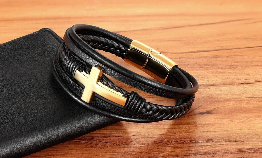 Classic Men's Leather Bracelet - Image 13