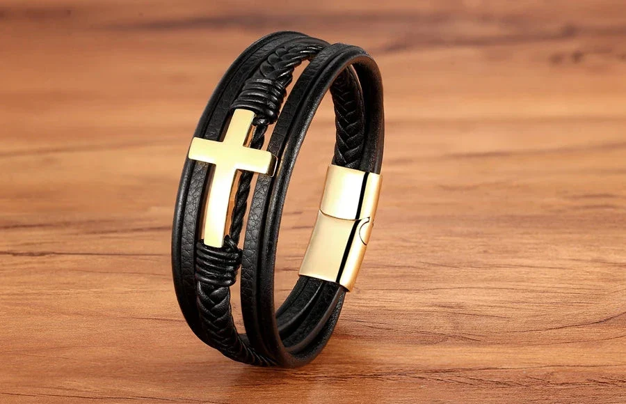 Classic Men's Leather Bracelet - Image 15