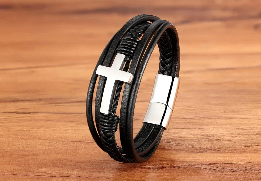 Classic Men's Leather Bracelet - Image 16