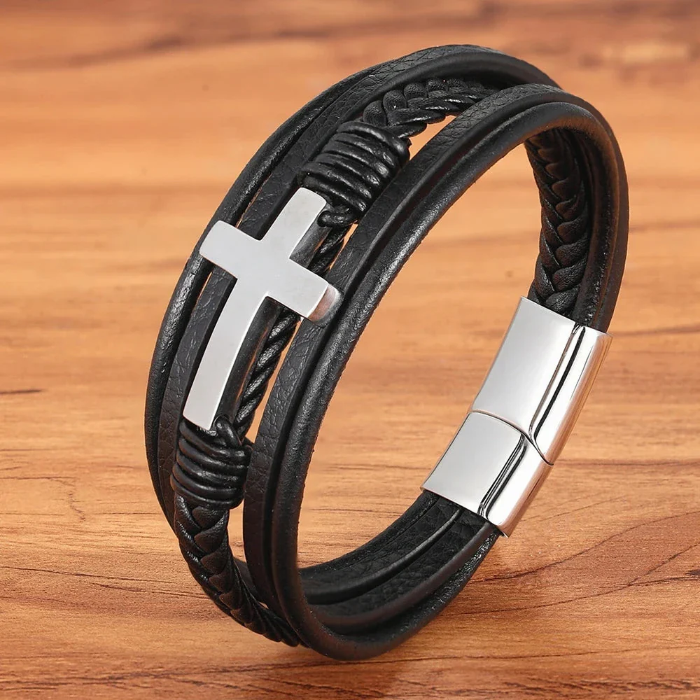 Classic Men's Leather Bracelet - Image 18