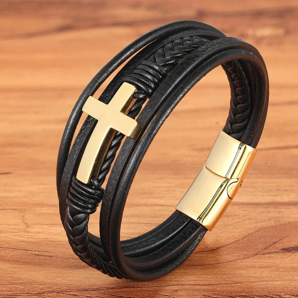 Classic Men's Leather Bracelet - Image 19