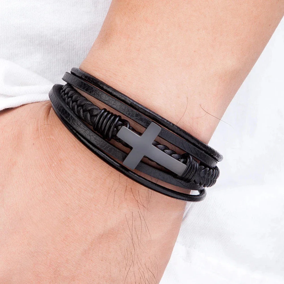 Classic Men's Leather Bracelet - Image 5