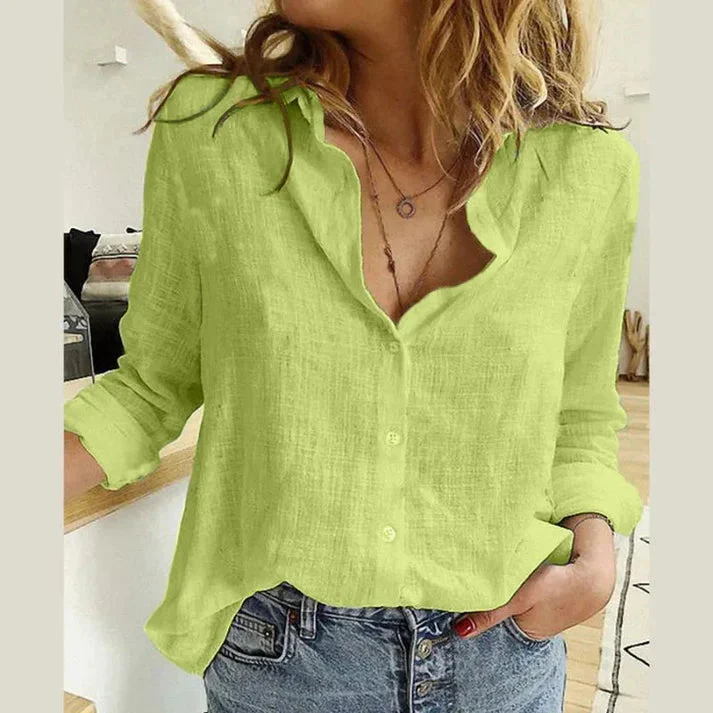 Elegant Cotton Linen Shirts Women - Image 14