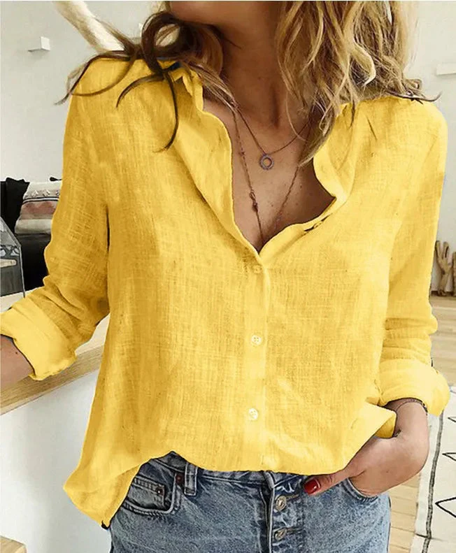 Elegant Cotton Linen Shirts Women - Image 5