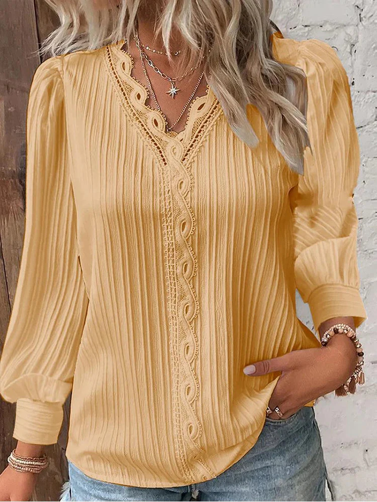 Elegant Women's V-Neck Blouse - Image 14