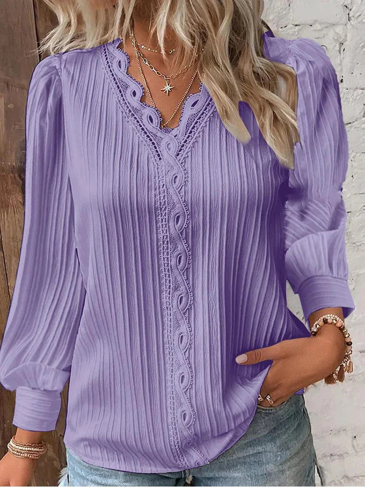 Elegant Women's V-Neck Blouse - Image 5