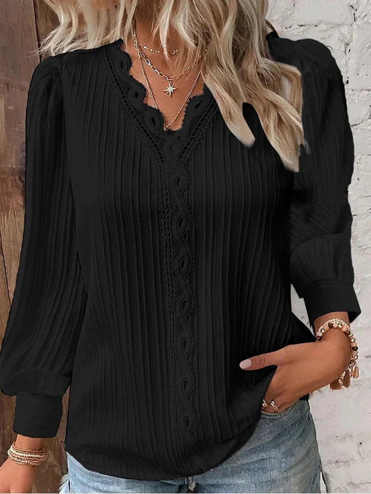 Elegant Women's V-Neck Blouse - Image 8