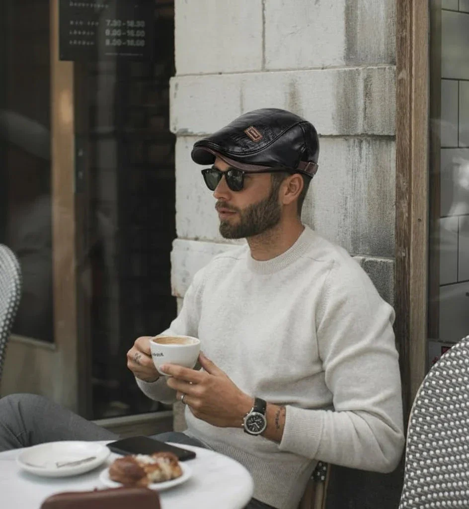 High Quality Trendy Leather Beret - Image 15