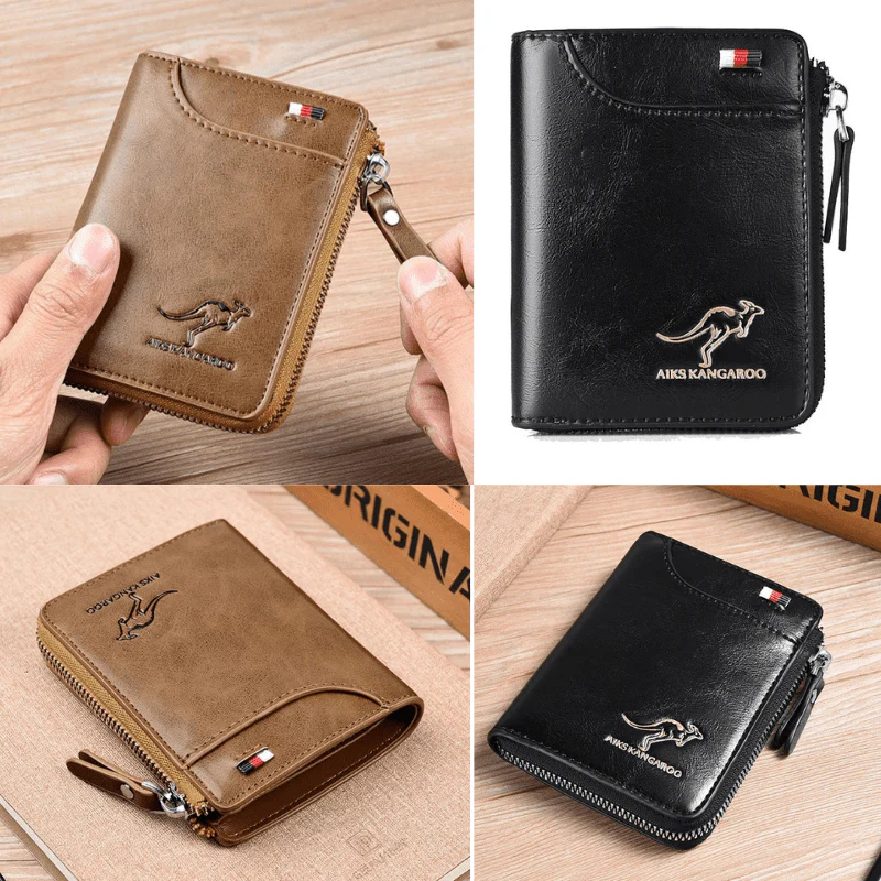 Men Wallet Zipper Leather Purse ( RFID PROTECTED ) - Image 10