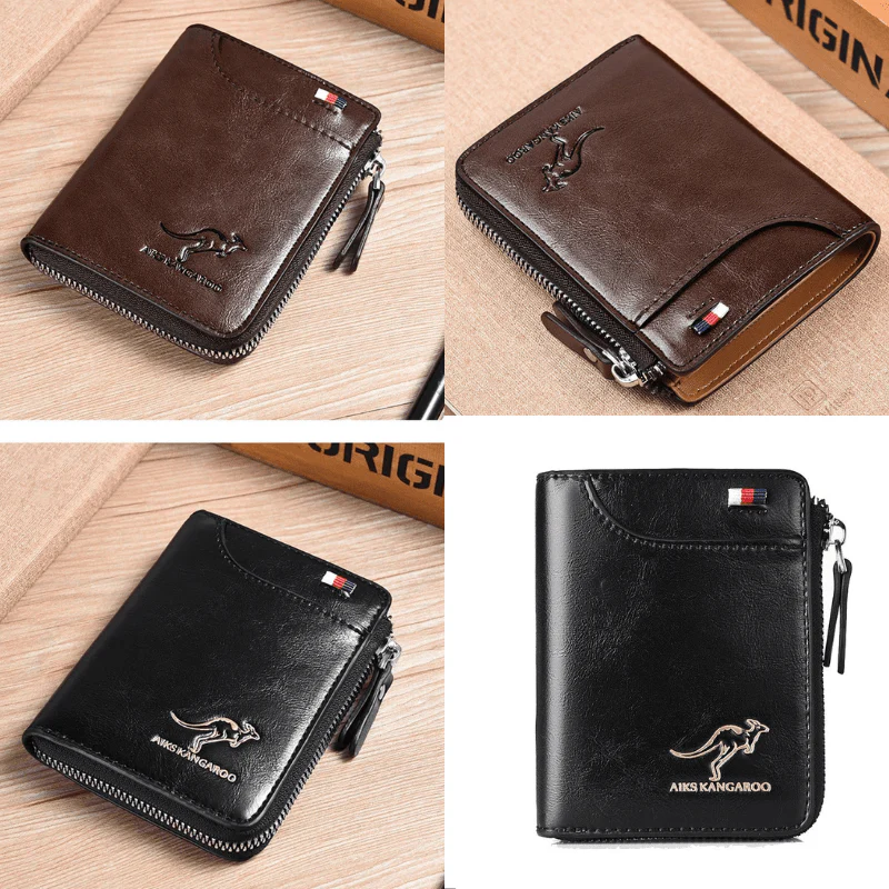 Men Wallet Zipper Leather Purse ( RFID PROTECTED ) - Image 11