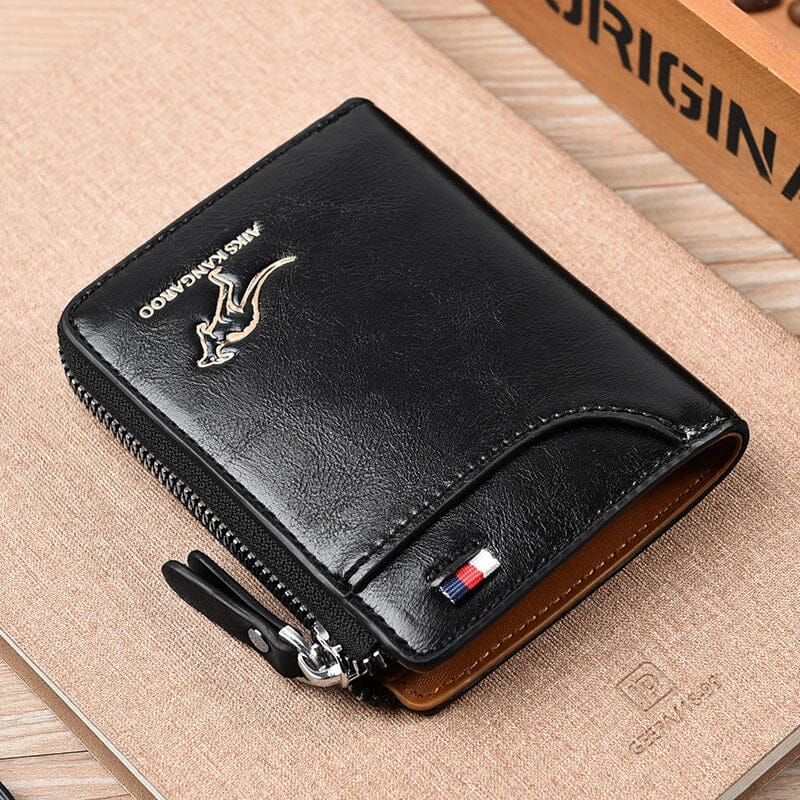 Men Wallet Zipper Leather Purse ( RFID PROTECTED ) - Image 12