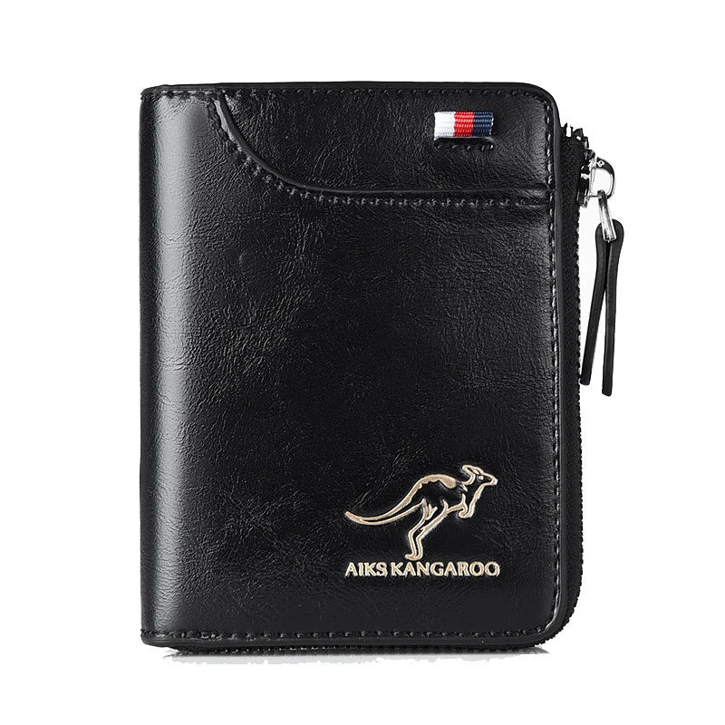 Men Wallet Zipper Leather Purse ( RFID PROTECTED ) - Image 5