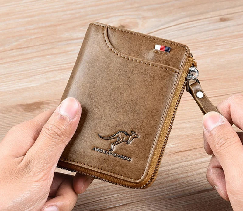 Men Wallet Zipper Leather Purse ( RFID PROTECTED ) - Image 8