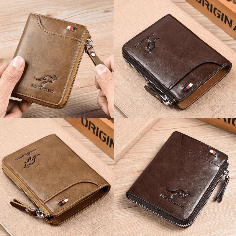 Men Wallet Zipper Leather Purse ( RFID PROTECTED ) - Image 9