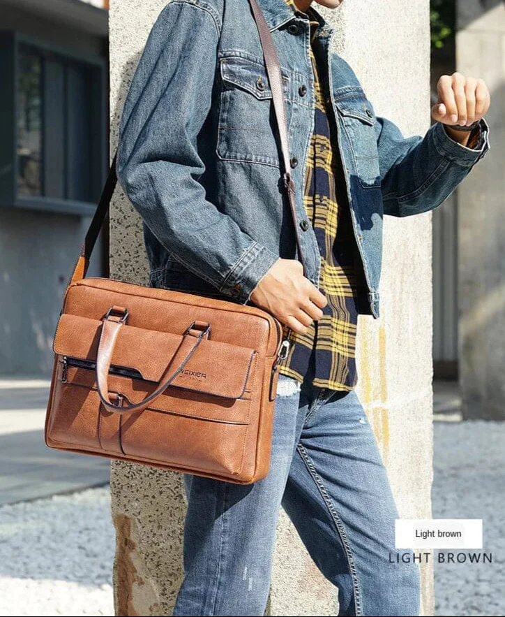 Men's Leather Briefcase Bag Wex - Image 9
