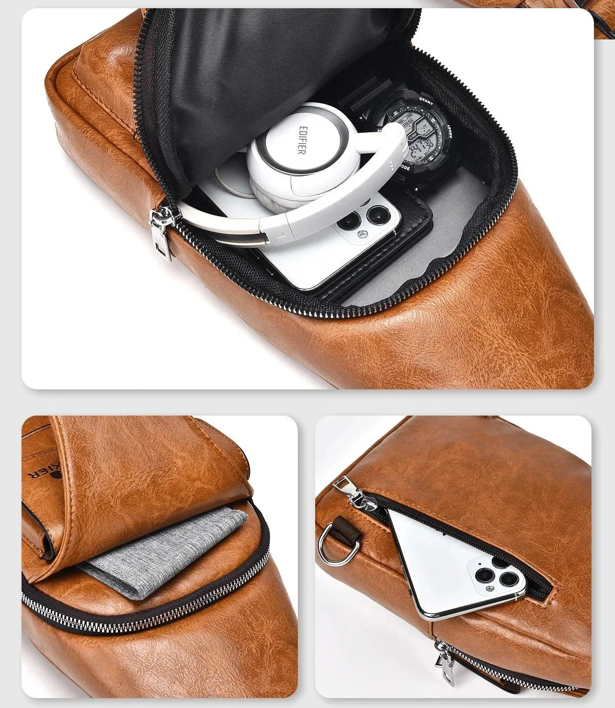 Phoenix Leather Crossbody Bag - Image 10