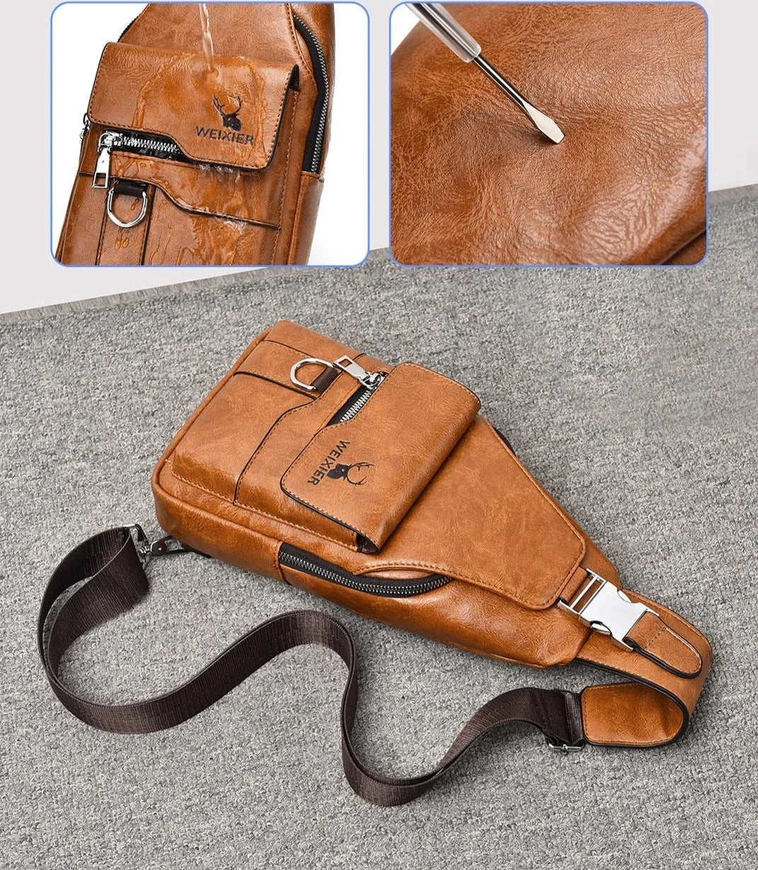 Phoenix Leather Crossbody Bag - Image 11