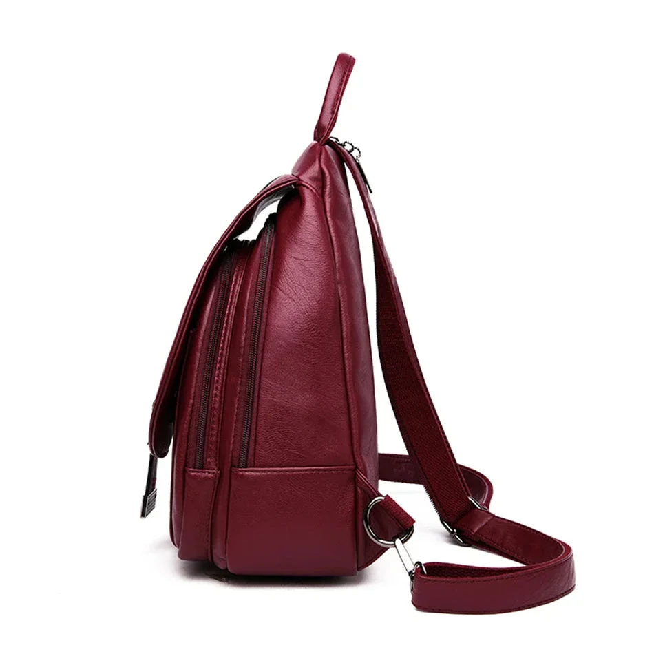 Multifunctional Women's Leather Backpack Allessa - Image 12