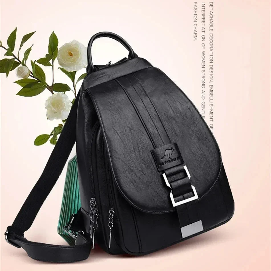 Multifunctional Women's Leather Backpack Allessa - Image 3