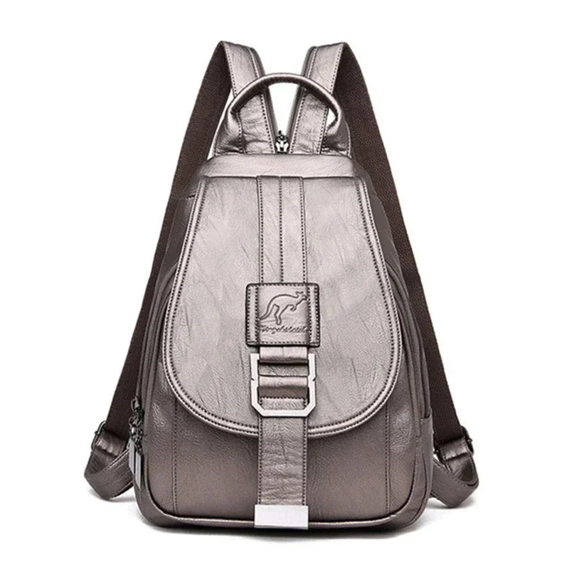 Multifunctional Women's Leather Backpack Allessa - Image 31
