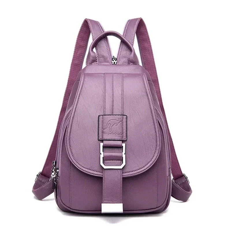 Multifunctional Women's Leather Backpack Allessa - Image 33