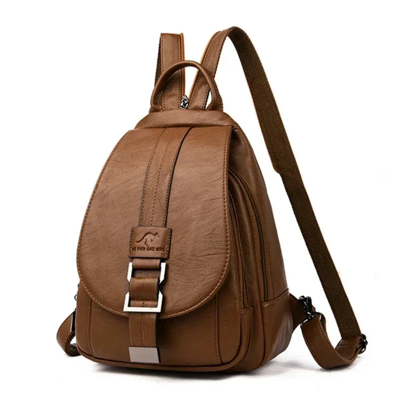 Multifunctional Women's Leather Backpack Allessa - Image 34