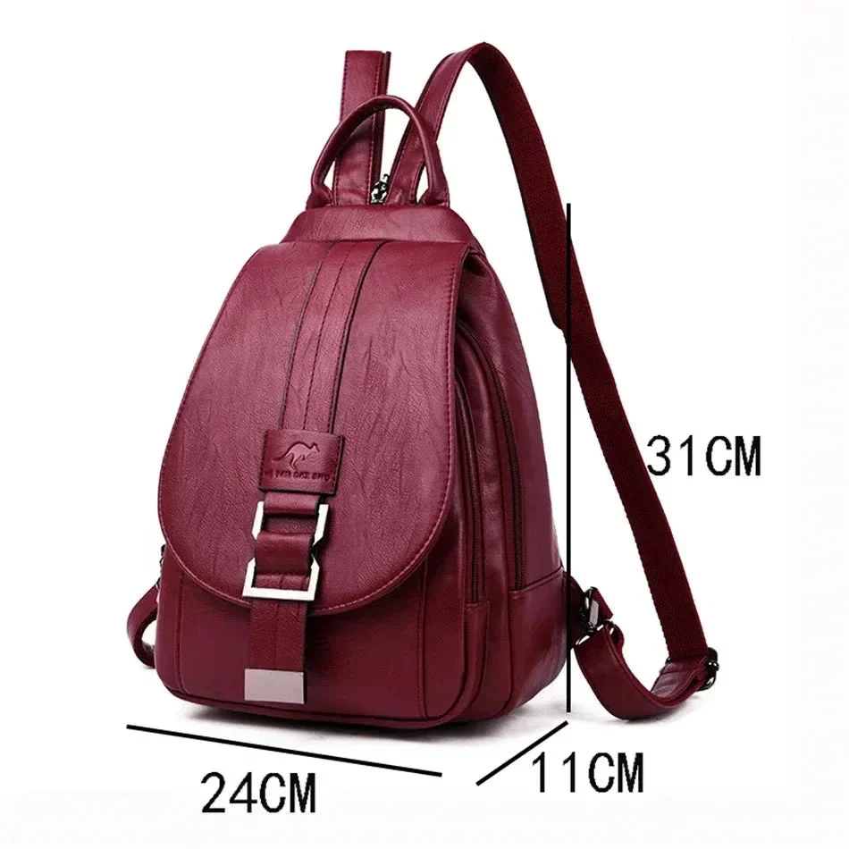 Multifunctional Women's Leather Backpack Allessa - Image 5