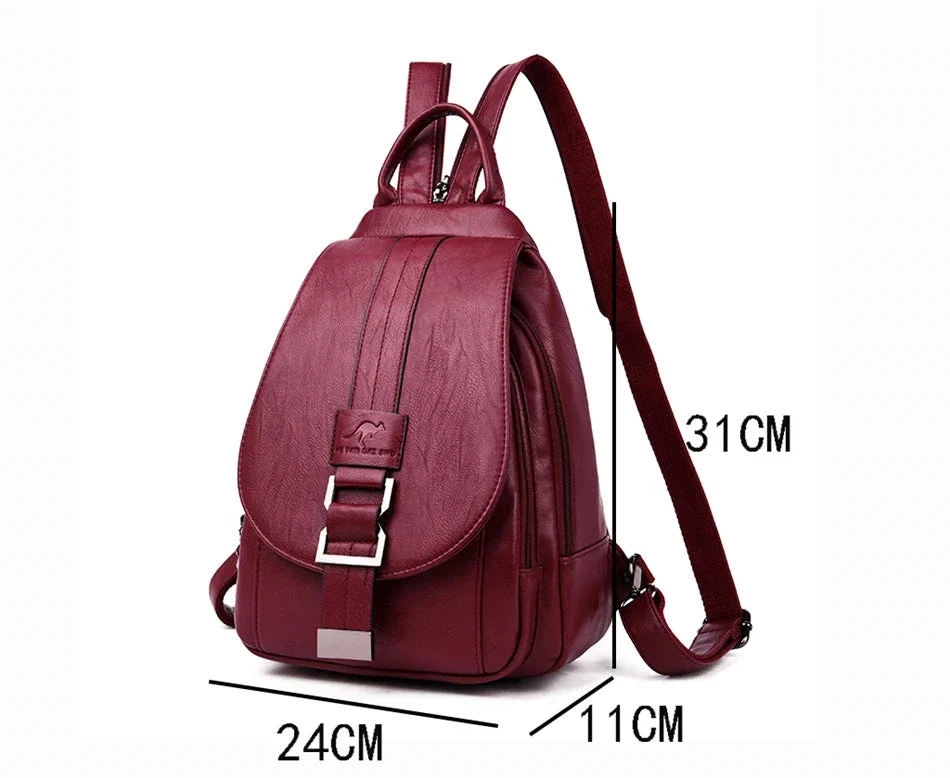 Multifunctional Women's Leather Backpack Allessa - Image 9