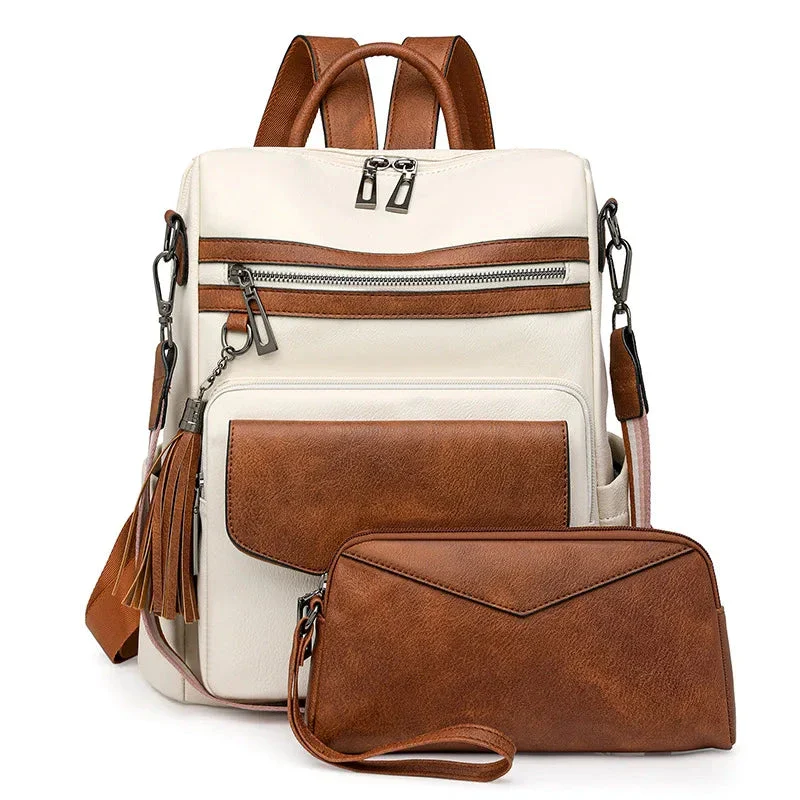 Premium Leather Women's Backpack with Gift Bag - Image 17