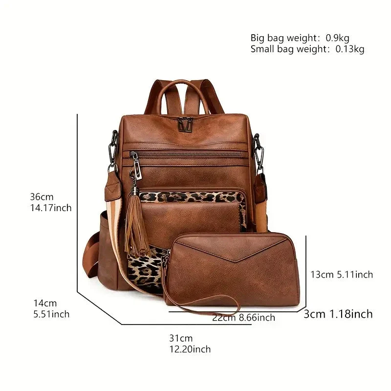 Premium Leather Women's Backpack with Gift Bag - Image 20