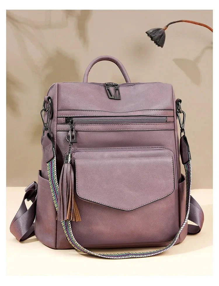 Premium Leather Women's Backpack with Gift Bag - Image 3