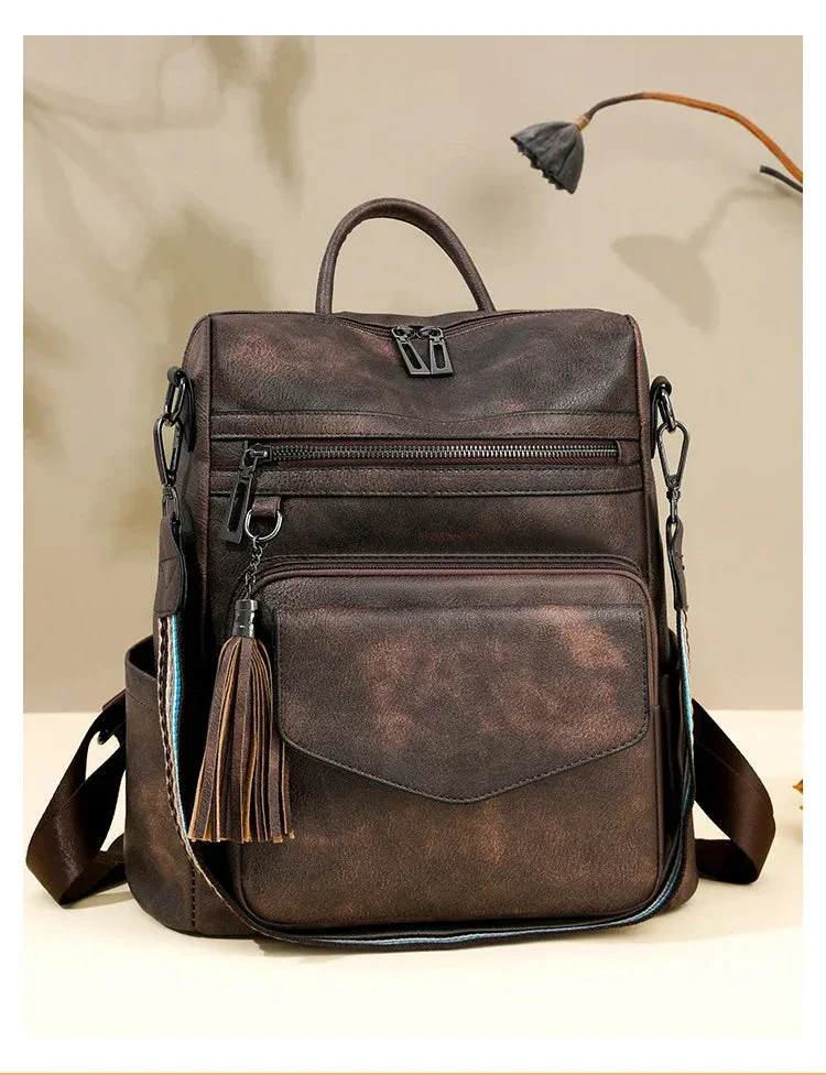 Premium Leather Women's Backpack with Gift Bag - Image 7