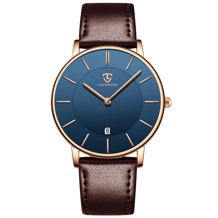 Refined Minimalist Men's Leather Wristwatch - Image 20