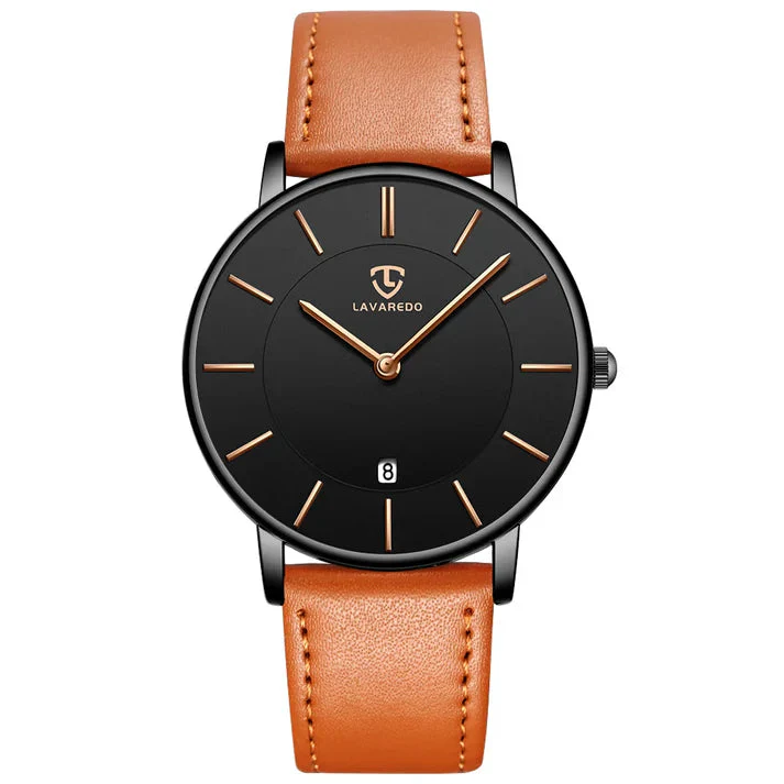 Refined Minimalist Men's Leather Wristwatch - Image 21