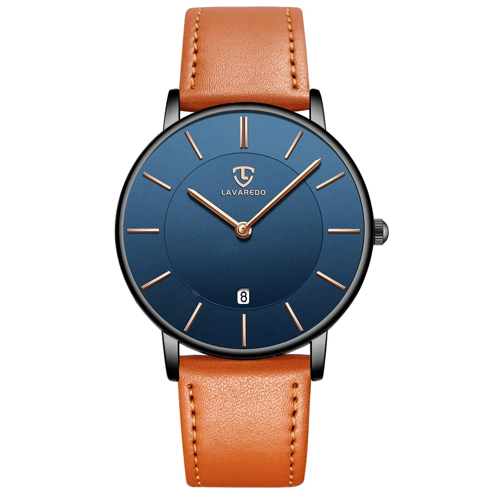 Refined Minimalist Men's Leather Wristwatch - Image 3