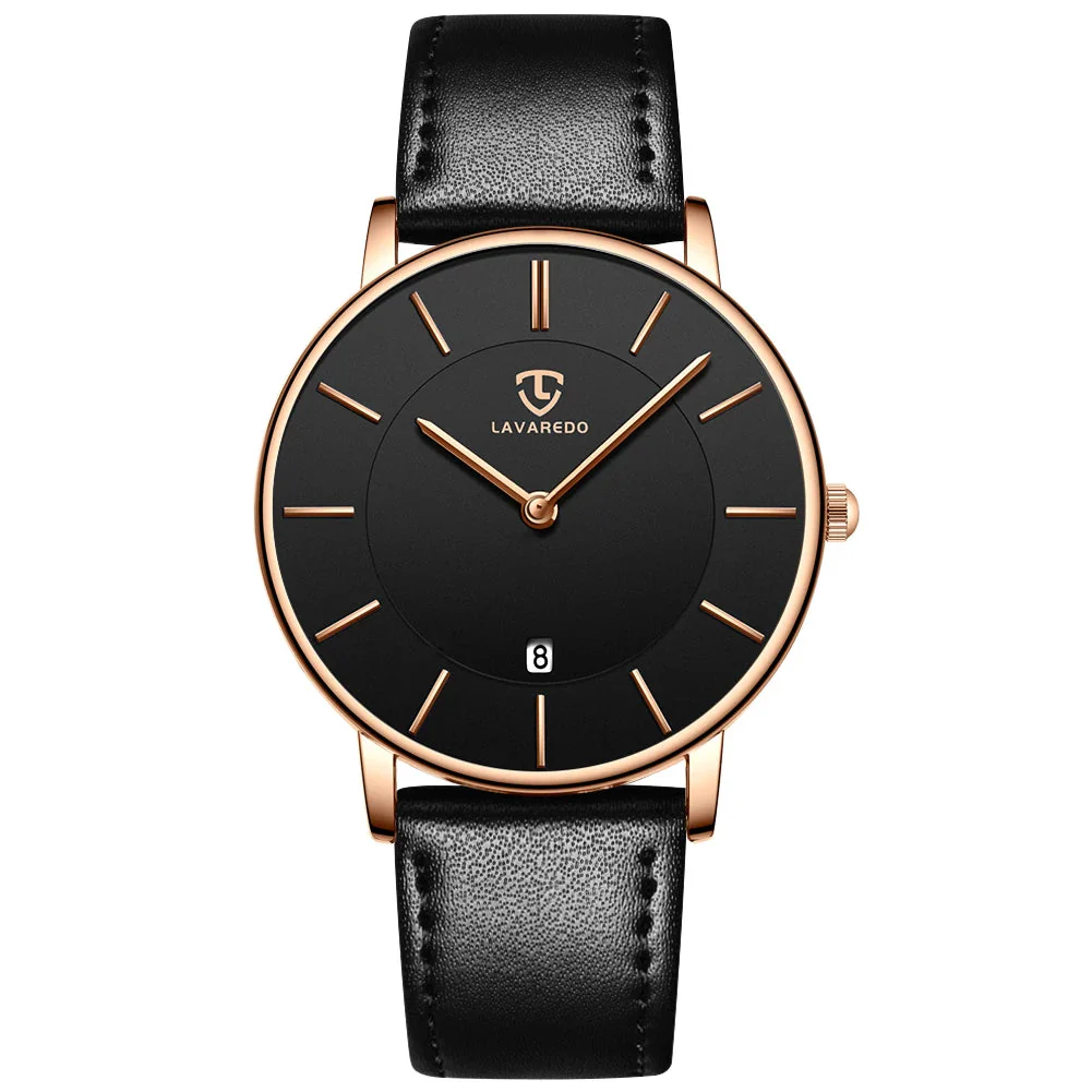 Refined Minimalist Men's Leather Wristwatch - Image 4