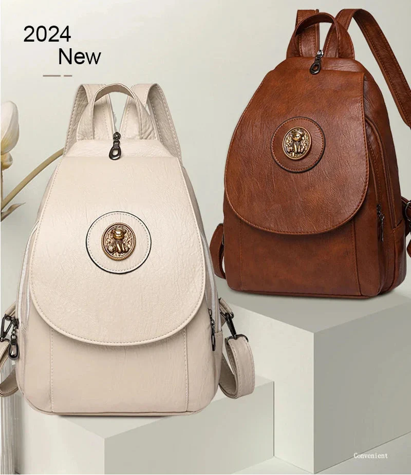 Versatta High-Quality Leather Women's Anti-Theft Backpack - Image 4