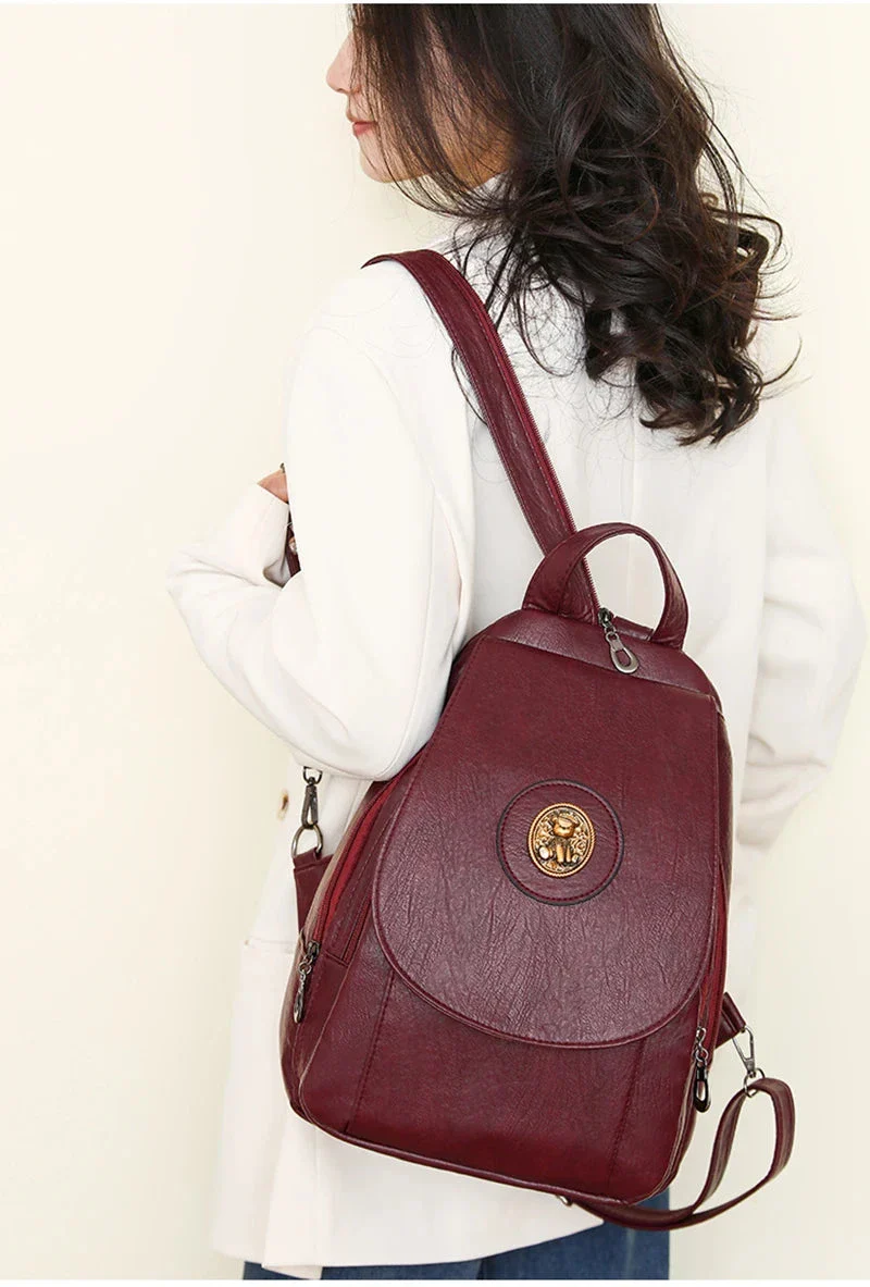 Versatta High-Quality Leather Women's Anti-Theft Backpack - Image 5