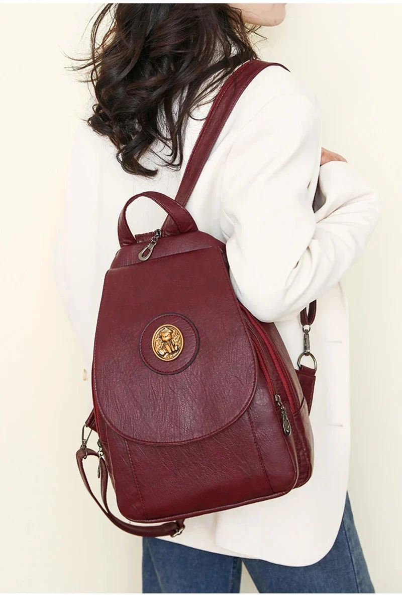 Versatta High-Quality Leather Women's Anti-Theft Backpack - Image 6