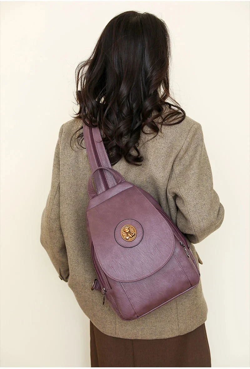 Versatta High-Quality Leather Women's Anti-Theft Backpack - Image 8