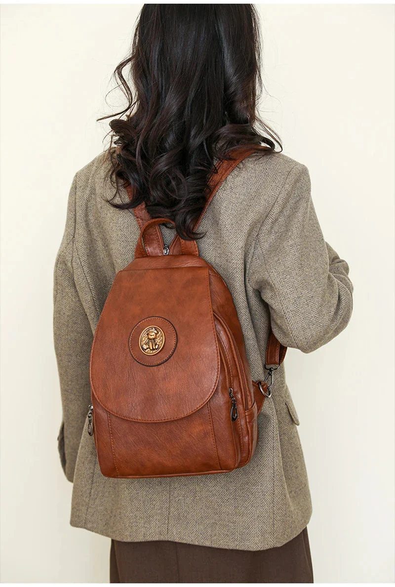 Versatta High-Quality Leather Women's Anti-Theft Backpack - Image 9