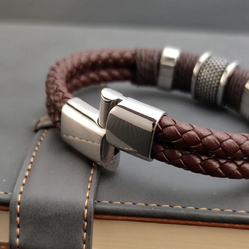 Viellezer Vintage Leather Men's Bracelet - Image 10