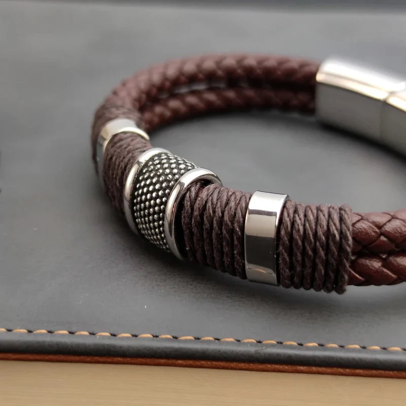 Viellezer Vintage Leather Men's Bracelet - Image 12
