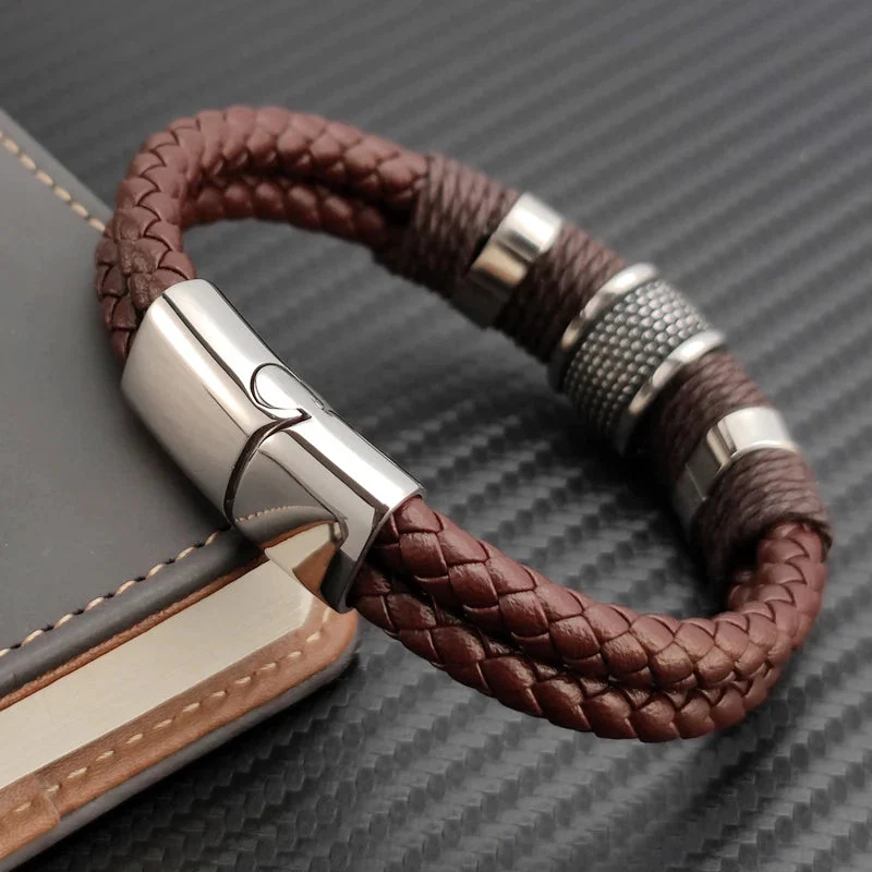 Viellezer Vintage Leather Men's Bracelet - Image 15