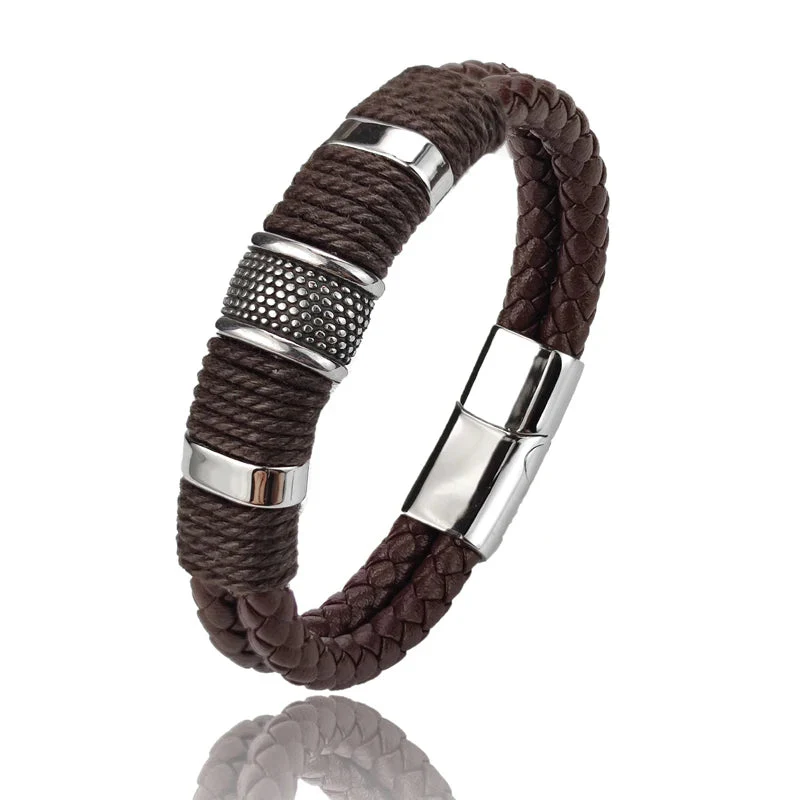 Viellezer Vintage Leather Men's Bracelet - Image 7