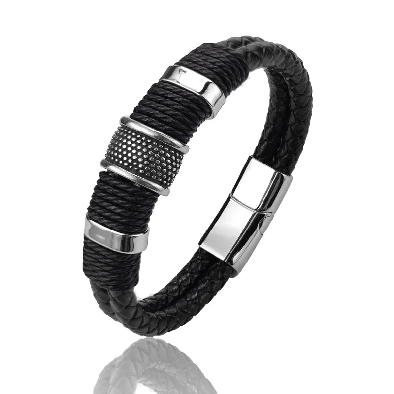 Viellezer Vintage Leather Men's Bracelet - Image 8