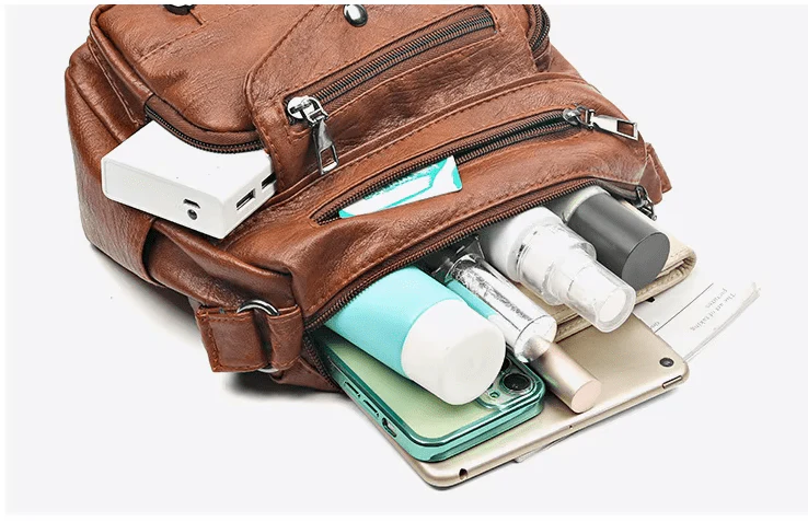 Vintage Women's Shoulder Bag, Soft Leather 'Love' Crossbody - Image 11